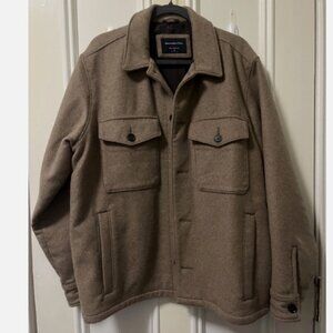 Abercrombie & Fitch Men's Wool Blend Shirt Jacket Shacket Brown Size XL